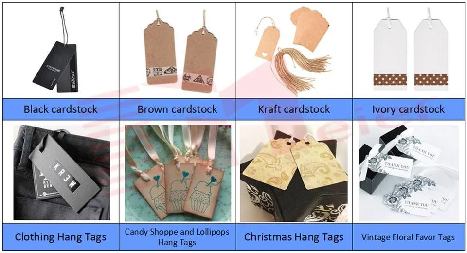Wholesale Cheap Design Custom Silkscreen Printing Shape Recycled Paper Hang Tags with String