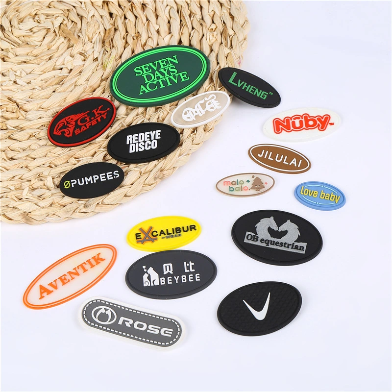 Customized Colorful Logo H-Quality 3D Embossed Screen Printing Rubber Silicone Heat Transfer Labels for Garments