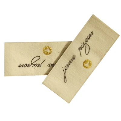Etiquetas de serigrafia personalizadas para vestuário de tecido plano de alta densidade para roupas