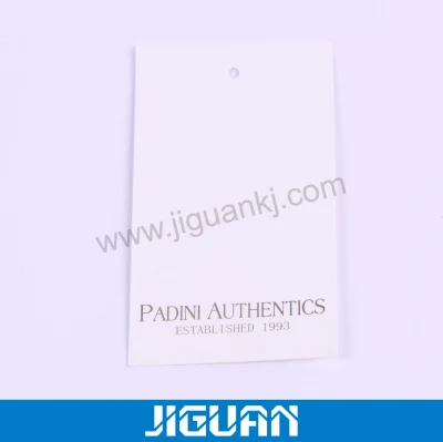 Etiquetas de pendurar de papel cartão pretas personalizadas com impressão UV para vestuário
